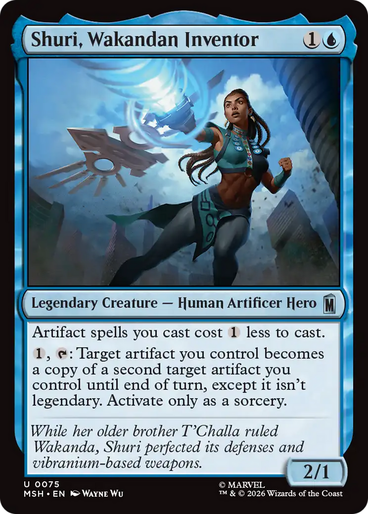 Shuri, Wakandan Inventor - Uncommon Legendary Creature — Human Artificer Hero card from Marvel Super Heroes