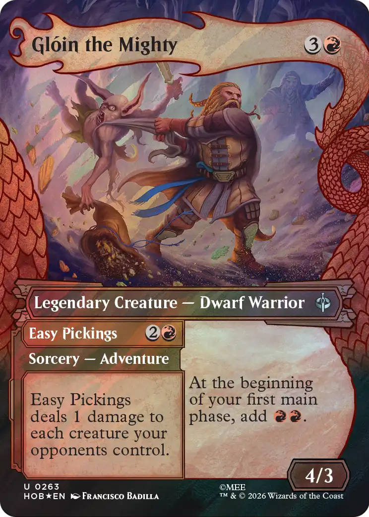 Glóin the Mighty // Easy Pickings - Uncommon Legendary Creature — Dwarf Warrior card from The Hobbit