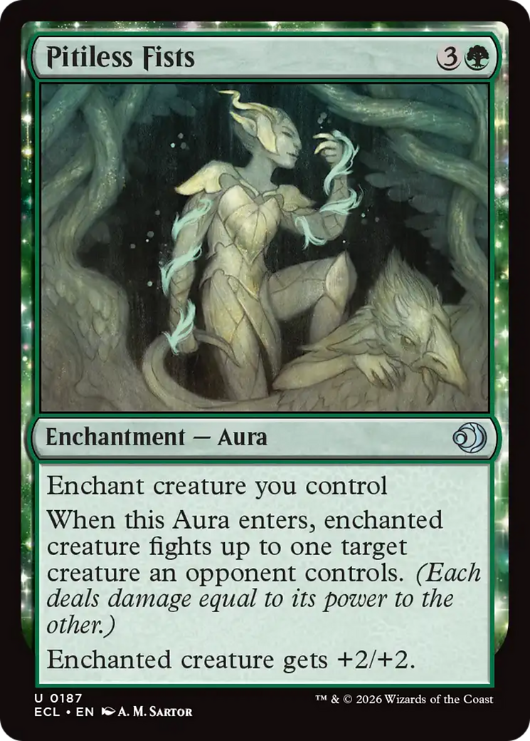 Pitiless Fists - Uncommon Enchantment — Aura card from Lorwyn Eclipsed