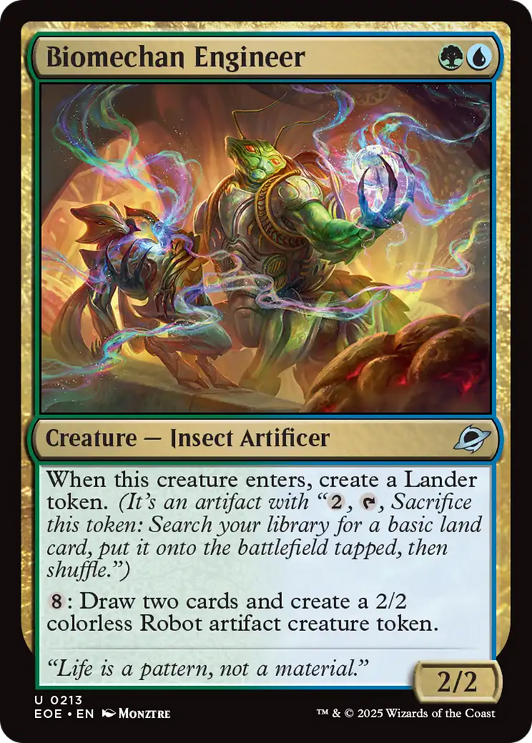 Biomechan Engineer - Uncommon Creature — Insect Artificer card from Edge of Eternities