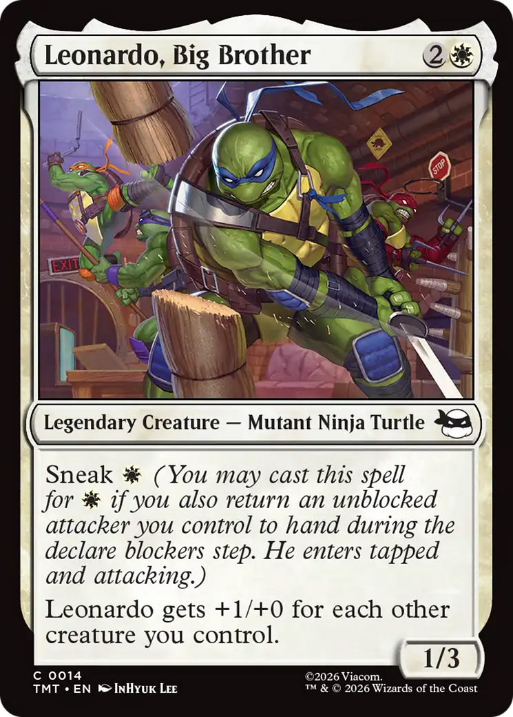 Leonardo, Big Brother - Common Legendary Creature — Mutant Ninja Turtle card from Teenage Mutant Ninja Turtles