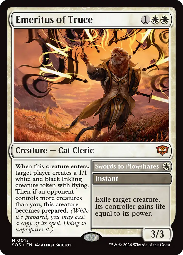 Emeritus of Truce // Swords to Plowshares - Mythic Instant card from Secrets of Strixhaven