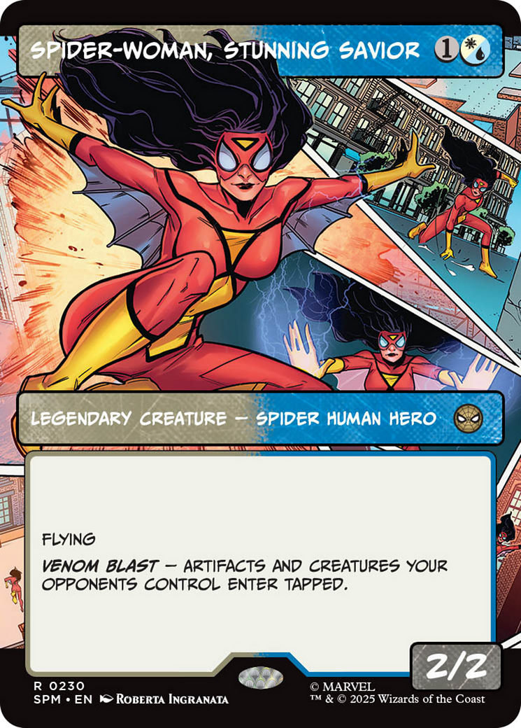 Spider-Woman, Stunning Savior - Rare Legendary Creature — Spider Human Hero card from Marvel's Spider-Man