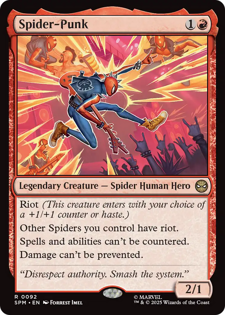 Spider-Punk - Rare Legendary Creature — Spider Human Hero card from Marvel's Spider-Man
