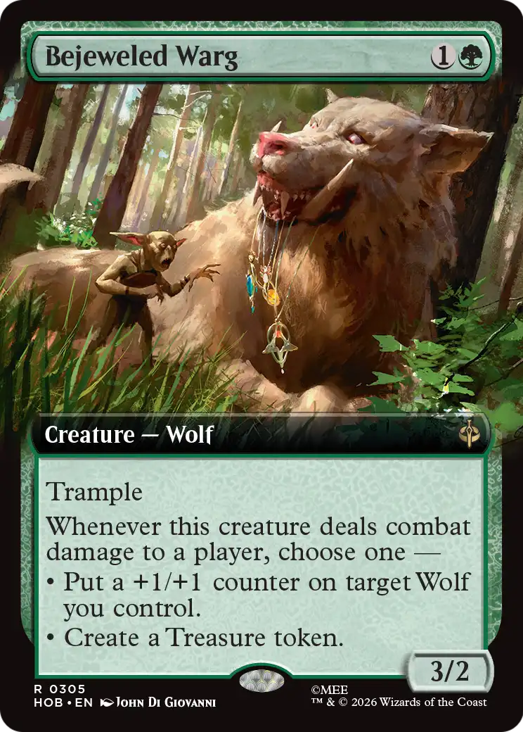 Bejeweled Warg - Rare Creature — Wolf card from The Hobbit