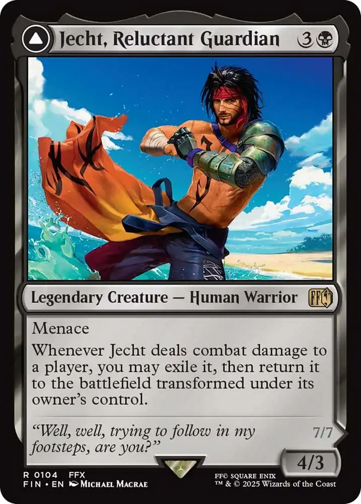 Jecht, Reluctant Guardian // Braska's Final Aeon - Rare Legendary Creature — Human Warrior card from Final Fantasy