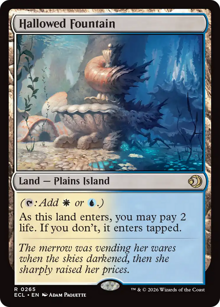 Hallowed Fountain - Rare Land — Plains Island card from Lorwyn Eclipsed