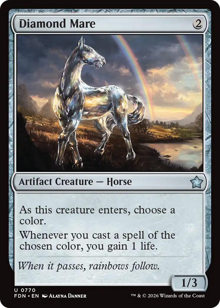 Diamond Mare - Uncommon Artifact Creature — Horse card from Foundations