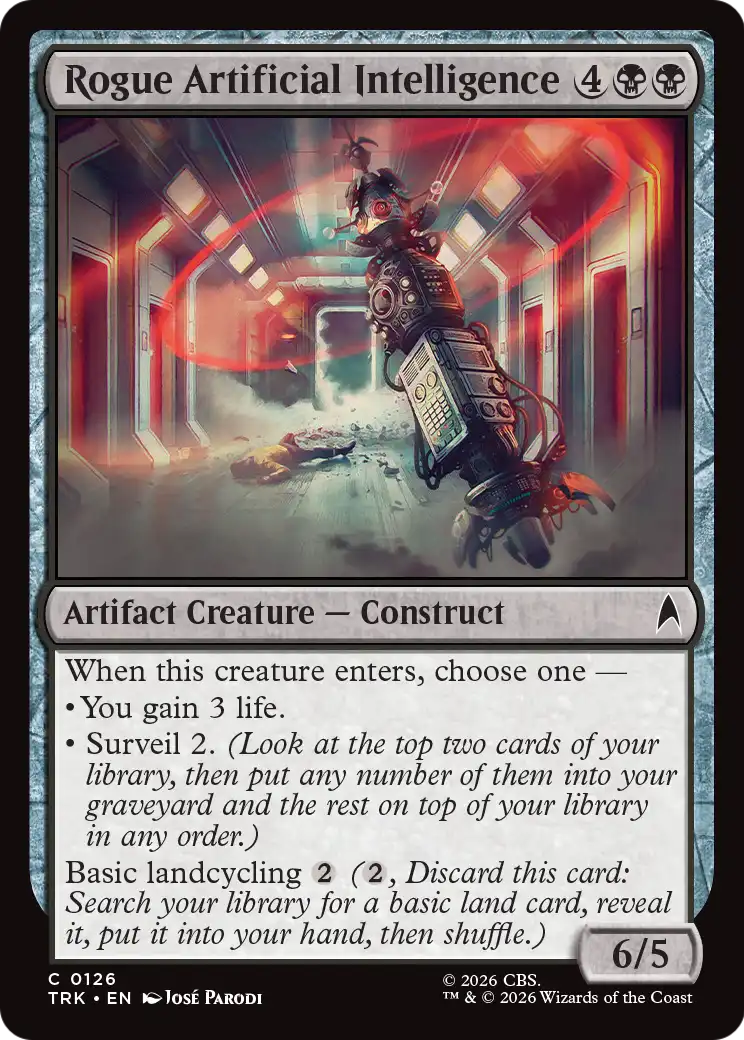 Rogue Artificial Intelligence - Common Artifact Creature — Construct card from Star Trek