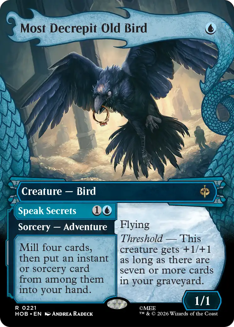 Most Decrepit Old Bird // Speak Secrets - Rare Creature — Bird card from The Hobbit