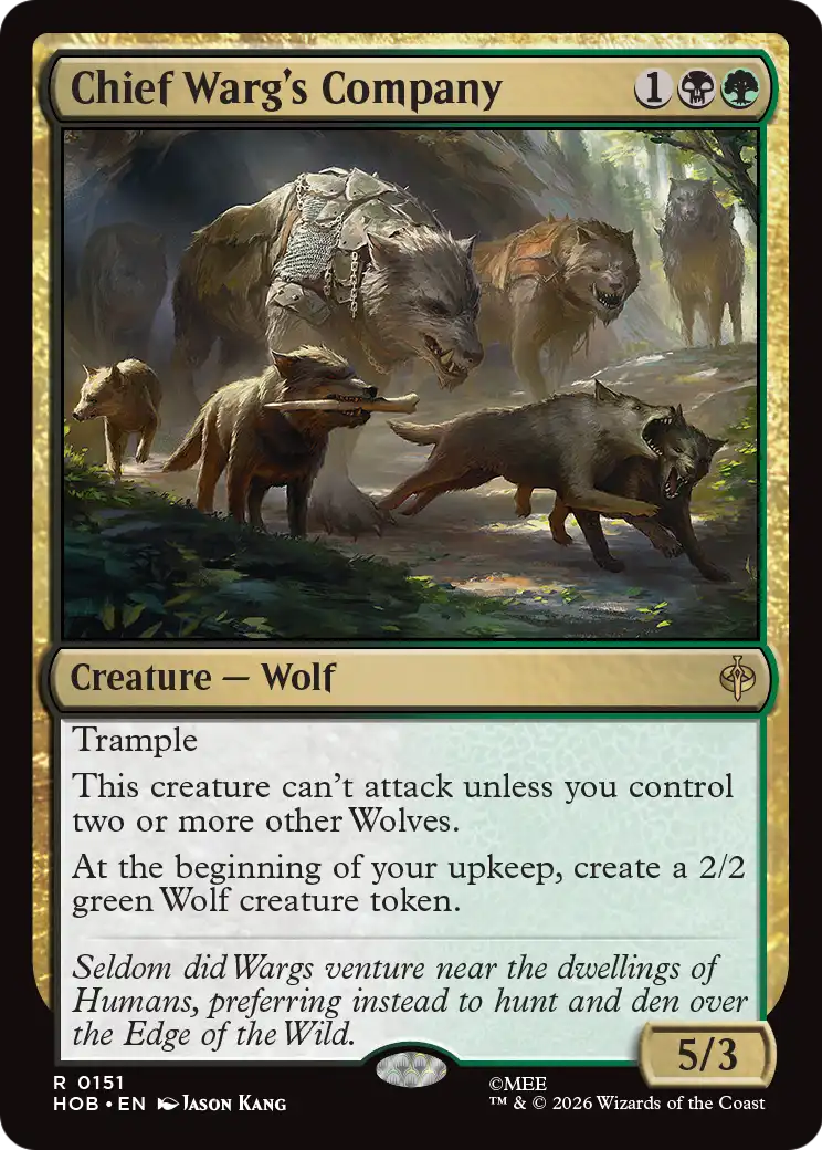 Chief Warg's Company - Rare Creature — Wolf card from The Hobbit