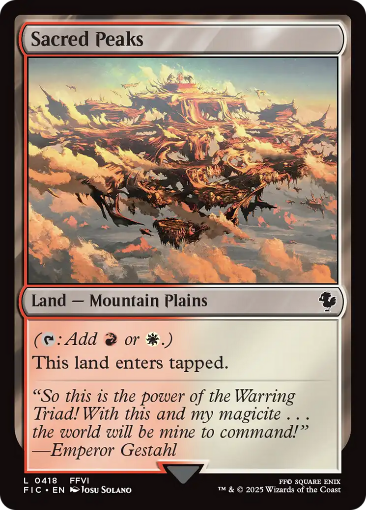 Sacred Peaks - Common Land — Mountain Plains card from Final Fantasy Commander