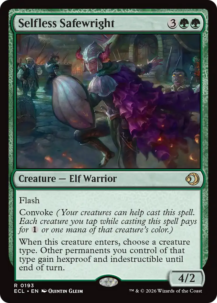 Selfless Safewright - Rare Creature — Elf Warrior card from Lorwyn Eclipsed