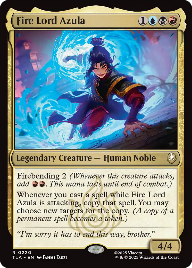 Fire Lord Azula - Rare Legendary Creature — Human Noble card from Avatar: The Last Airbender