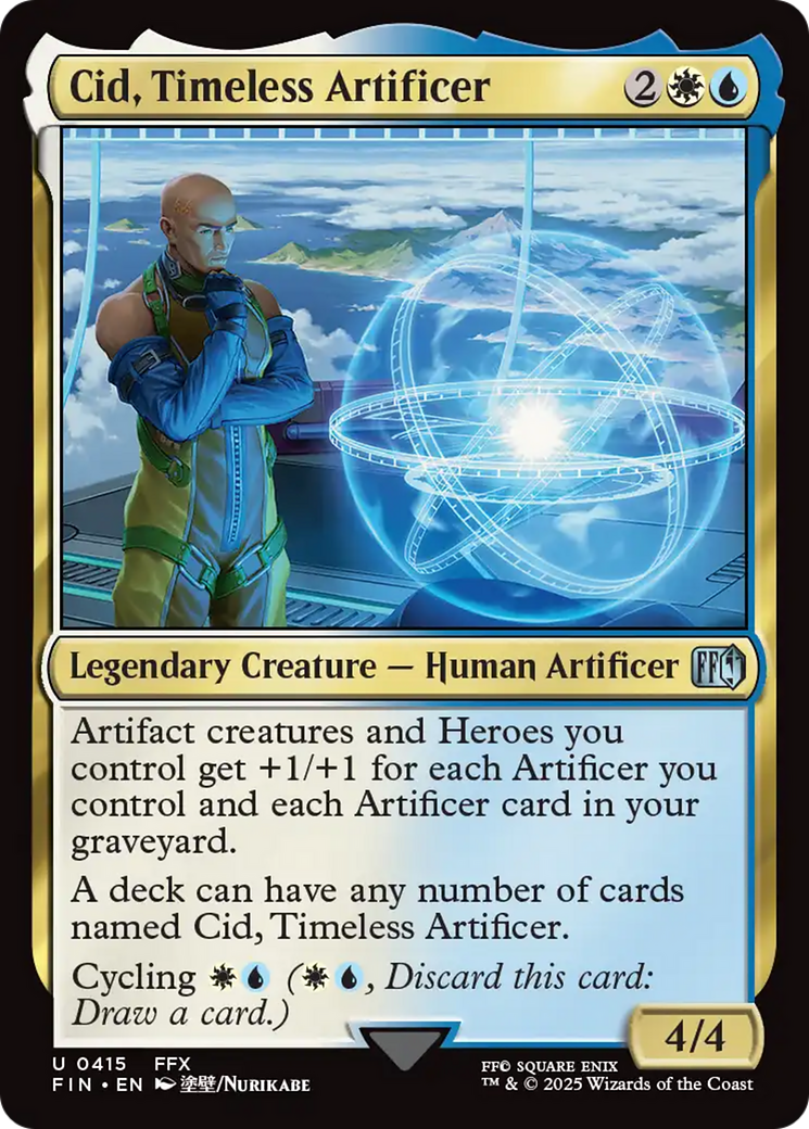 Cid, Timeless Artificer - Uncommon Legendary Creature — Human Artificer card from Final Fantasy