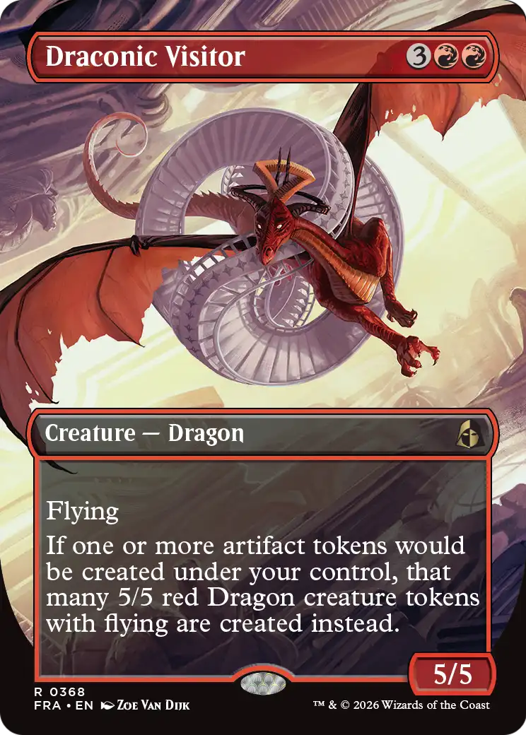 Draconic Visitor - Rare Creature — Dragon card from Reality Fracture