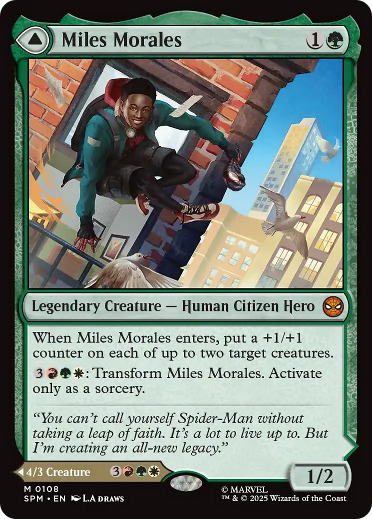 Miles Morales // Ultimate Spider-Man - Mythic Legendary Creature — Human Citizen Hero card from Marvel's Spider-Man