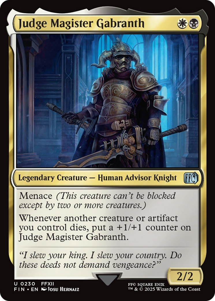 Judge Magister Gabranth - Uncommon Legendary Creature — Human Advisor Knight card from Final Fantasy