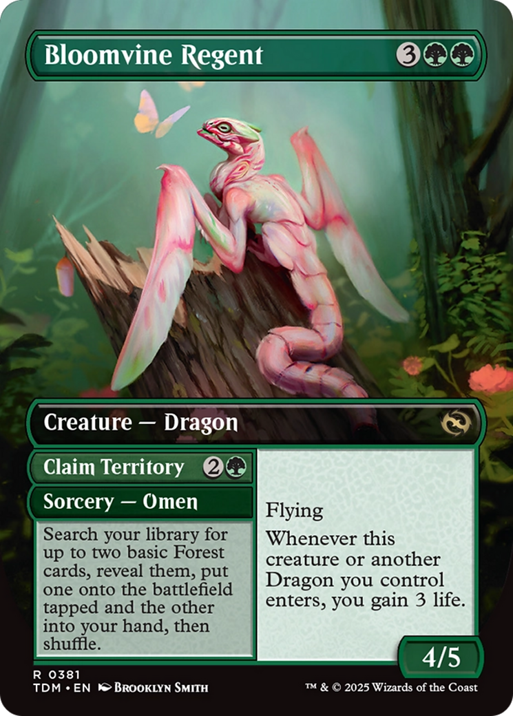 Back face of Bloomvine Regent // Claim Territory // Bloomvine Regent // Claim Territory - Creature — Dragon card