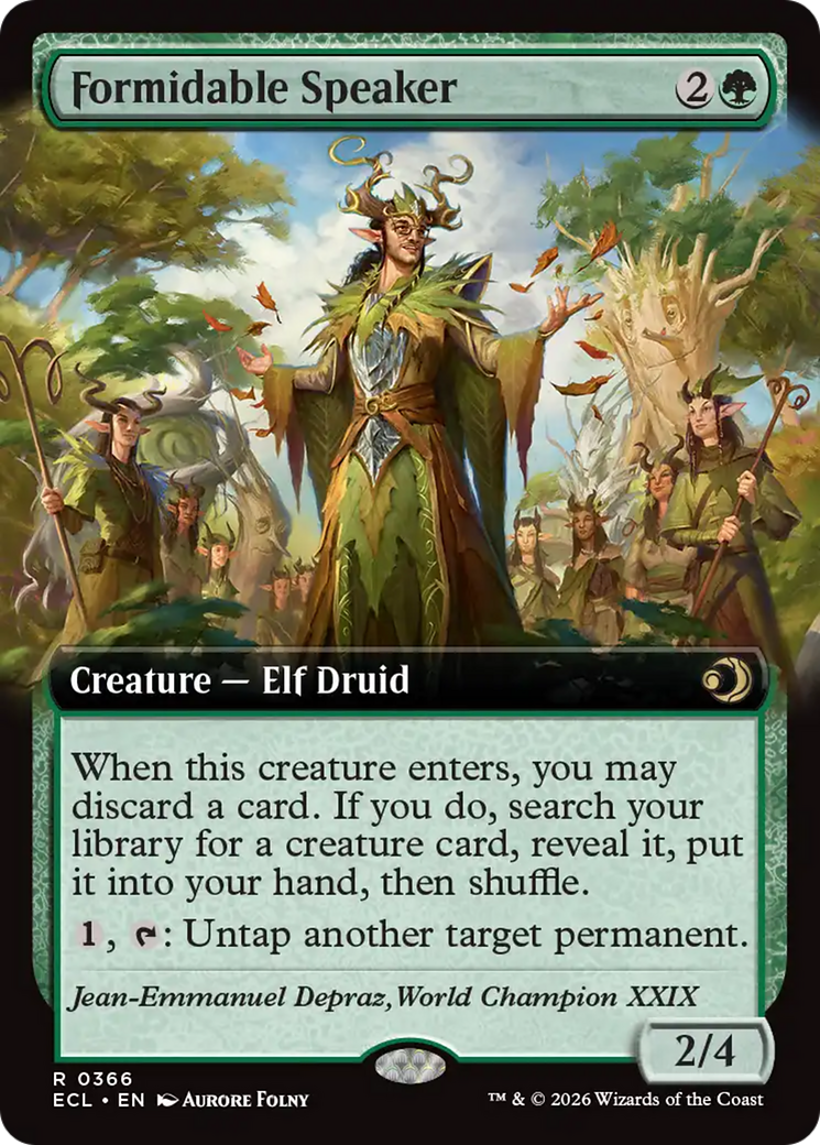 Formidable Speaker - Rare Creature — Elf Druid card from Lorwyn Eclipsed