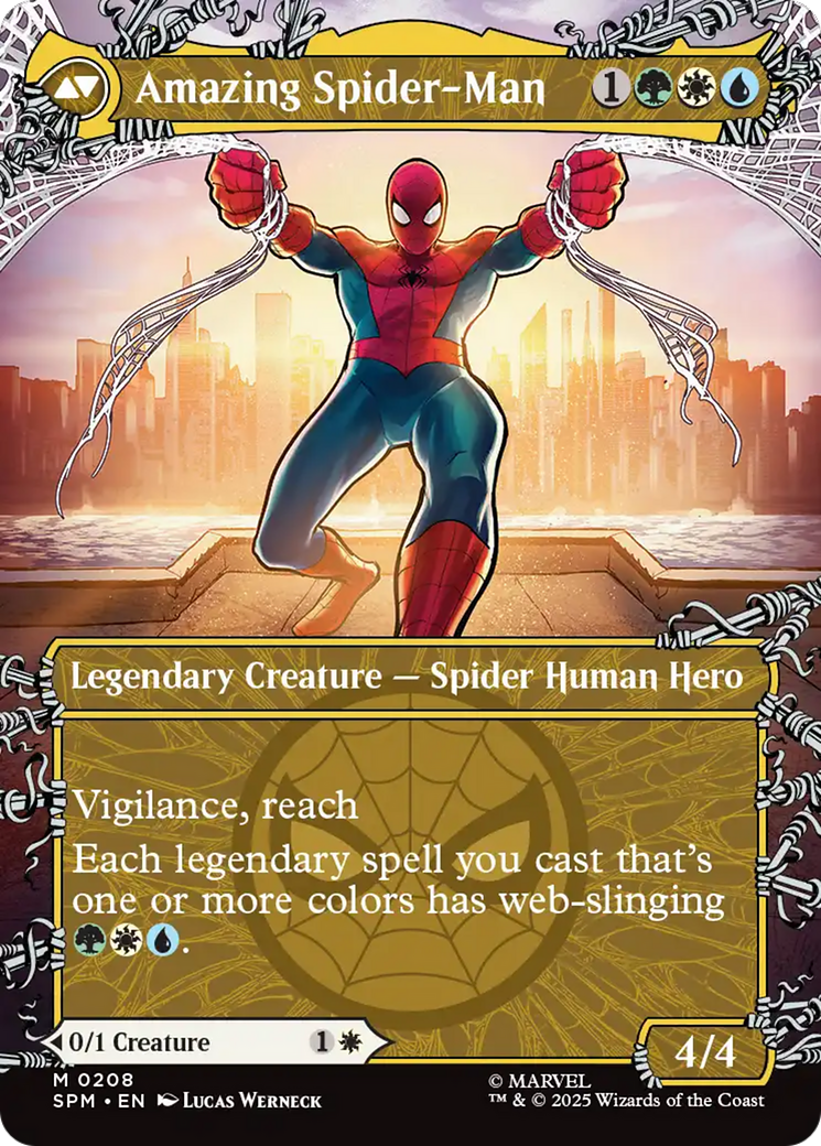 Back face of Peter Parker // Amazing Spider-Man - Legendary Creature — Human Scientist Hero card