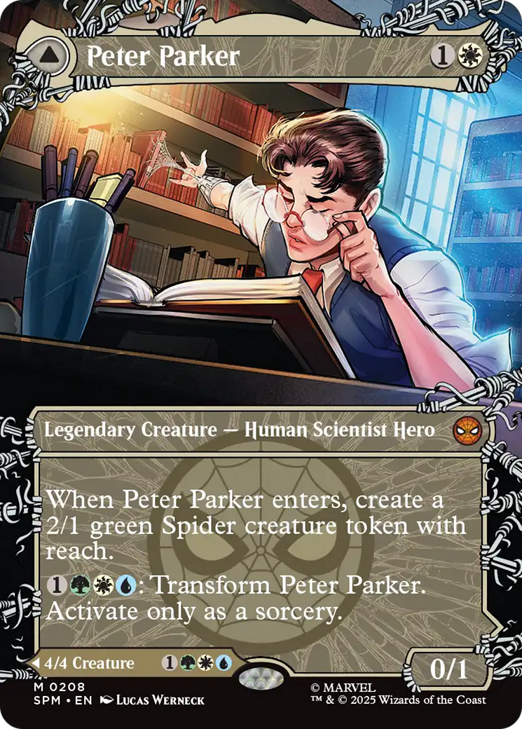 Peter Parker // Amazing Spider-Man - Mythic Legendary Creature — Human Scientist Hero card from Marvel's Spider-Man