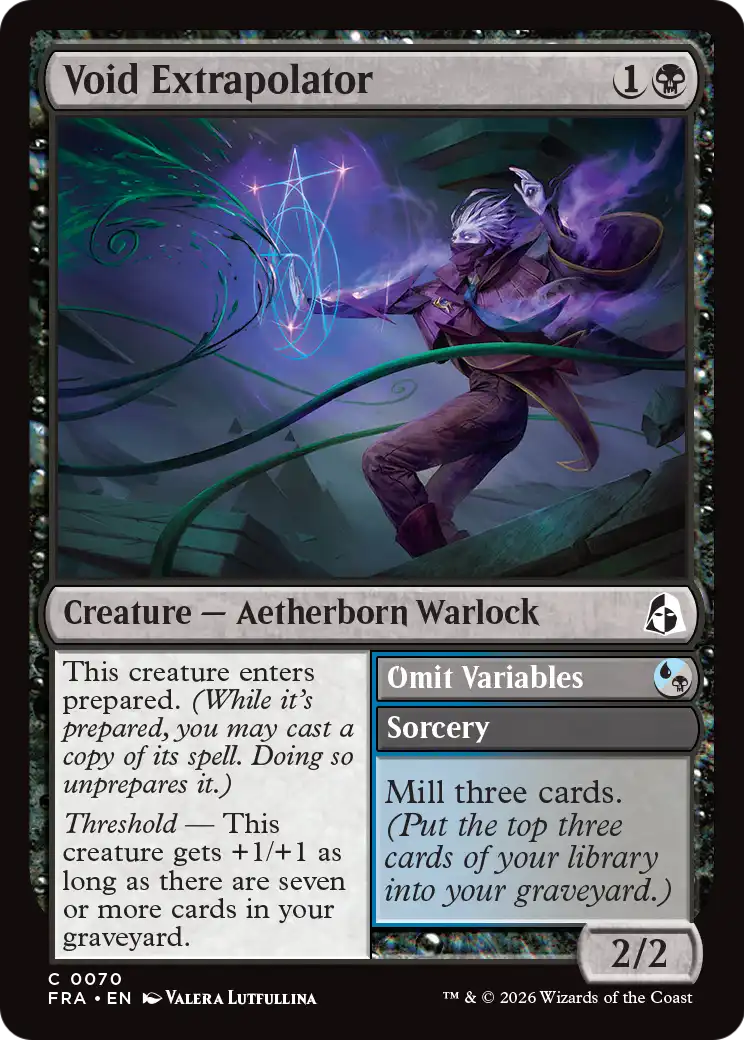 Void Extrapolator // Omit Variables - Common Sorcery card from Reality Fracture