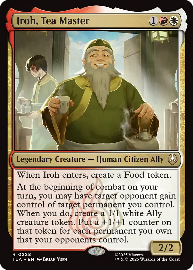 Iroh, Tea Master - Rare Legendary Creature — Human Citizen Ally card from Avatar: The Last Airbender