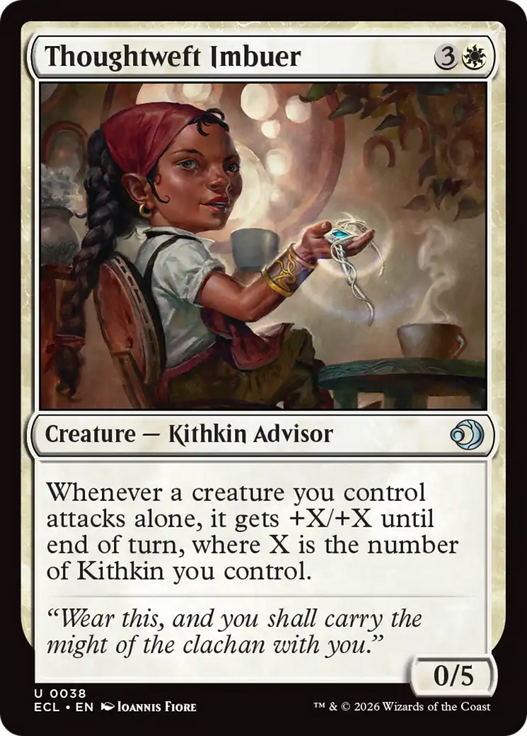 Thoughtweft Imbuer - Uncommon Creature — Kithkin Advisor card from Lorwyn Eclipsed