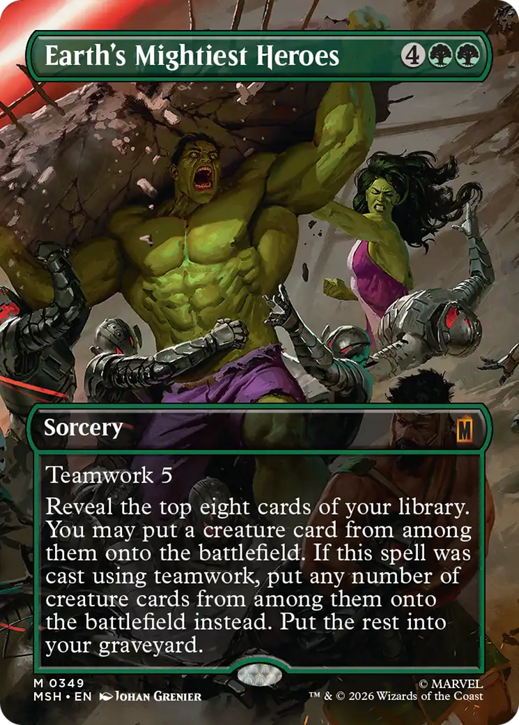 Earth's Mightiest Heroes - Mythic Sorcery card from Marvel Super Heroes