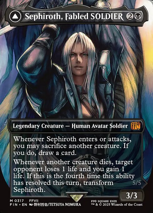 Sephiroth, Fabled SOLDIER // Sephiroth, One-Winged Angel - Mythic rare card from Final Fantasy