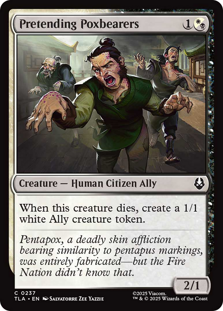 Pretending Poxbearers - Common Creature — Human Citizen Ally card from Avatar: The Last Airbender