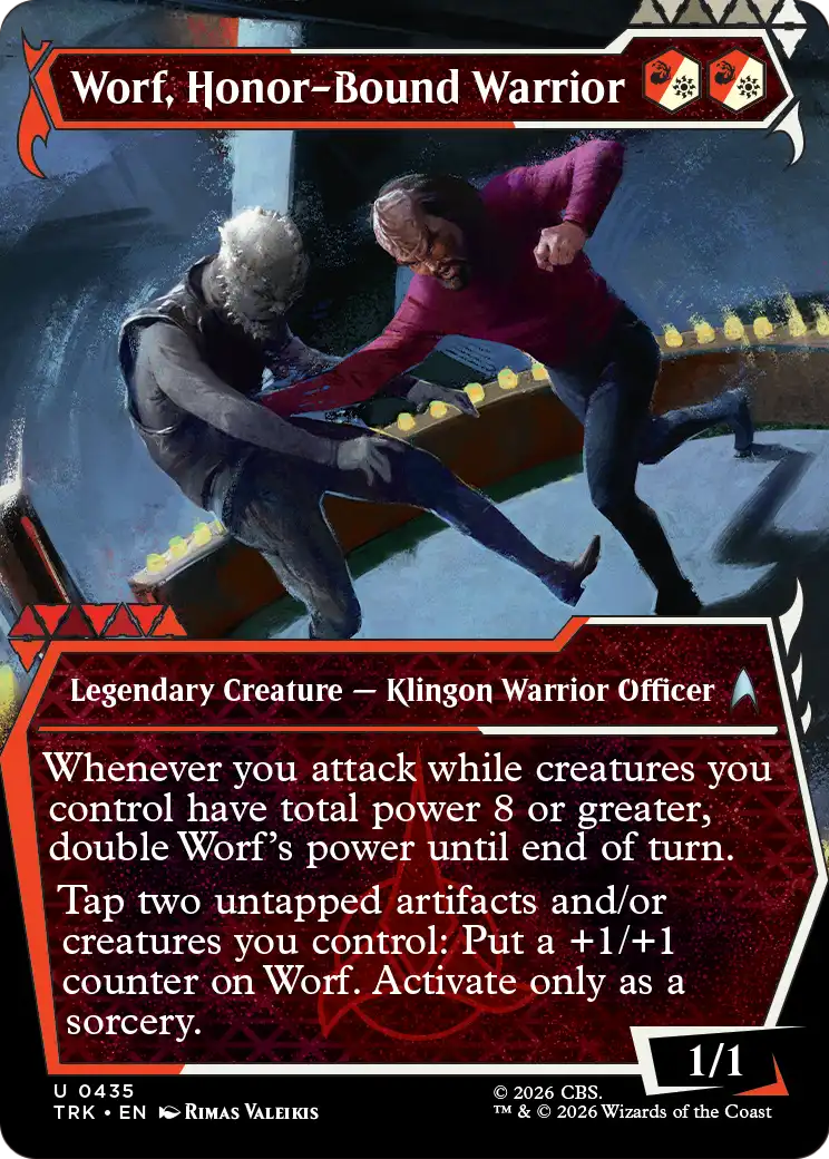 Worf, Honor-Bound Warrior - Uncommon Legendary Creature — Klingon Warrior Officer card from Star Trek