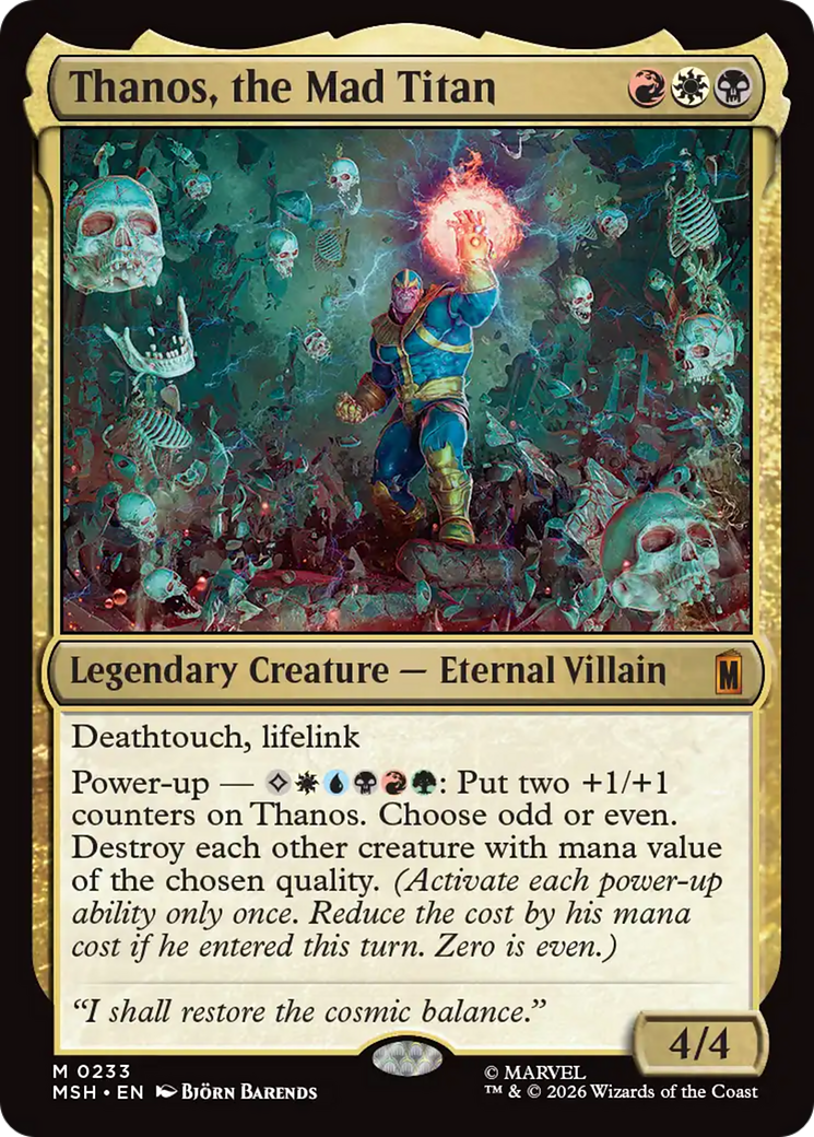 Thanos, the Mad Titan - Mythic Legendary Creature — Eternal Villain card from Marvel Super Heroes