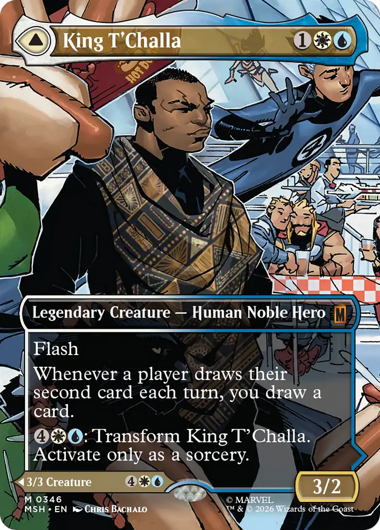 King T'Challa // Black Panther, Hope Enduring - Mythic Legendary Creature — Human Warrior Hero card from Marvel Super Heroes