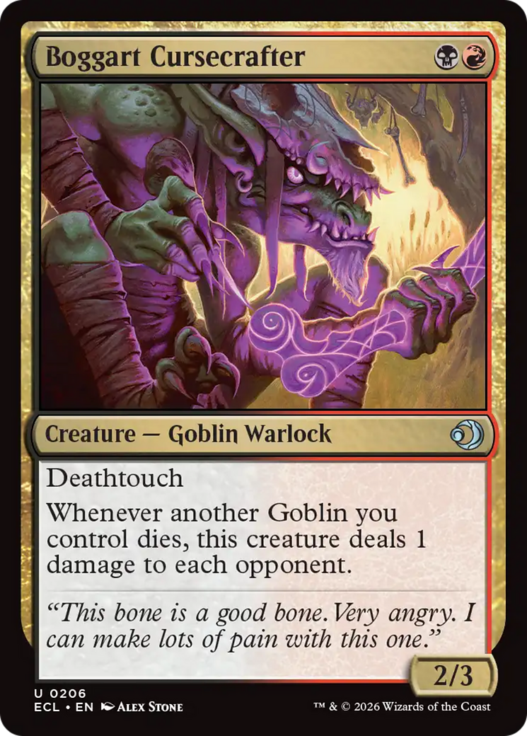 Boggart Cursecrafter - Uncommon Creature — Goblin Warlock card from Lorwyn Eclipsed