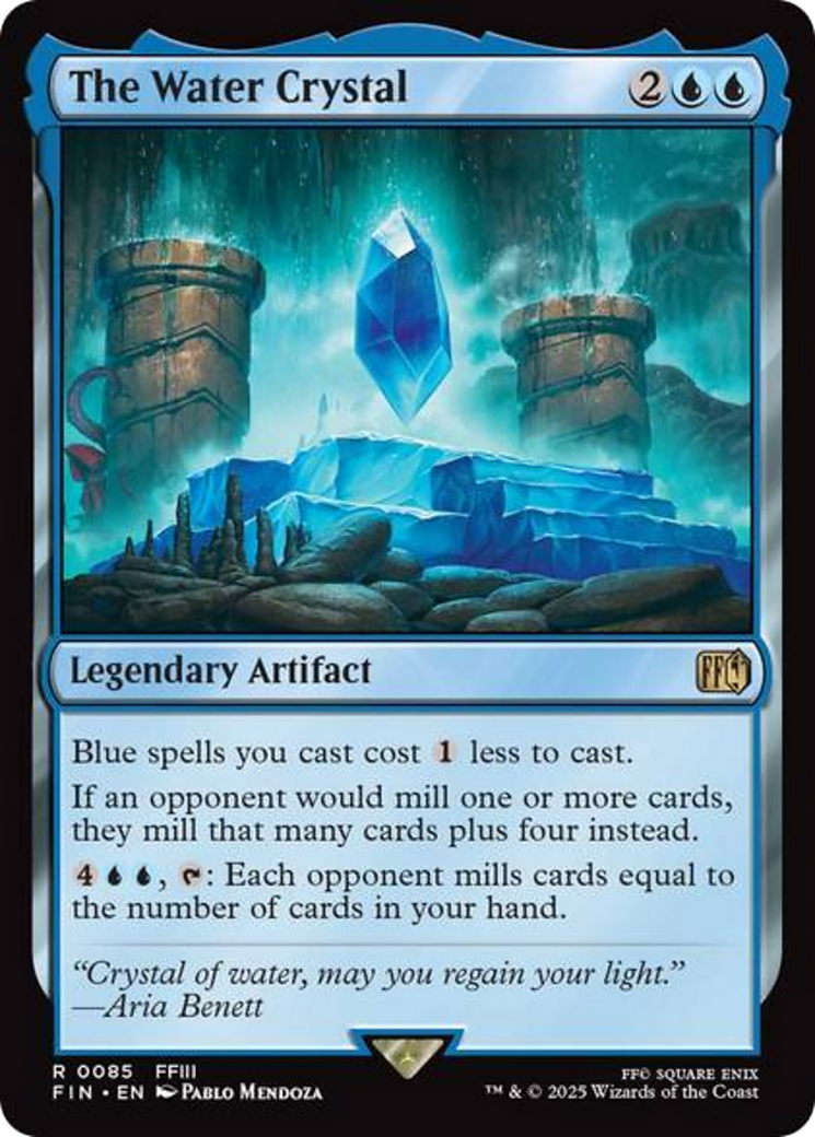 The Water Crystal - Rare Legendary Artifact card from Final Fantasy