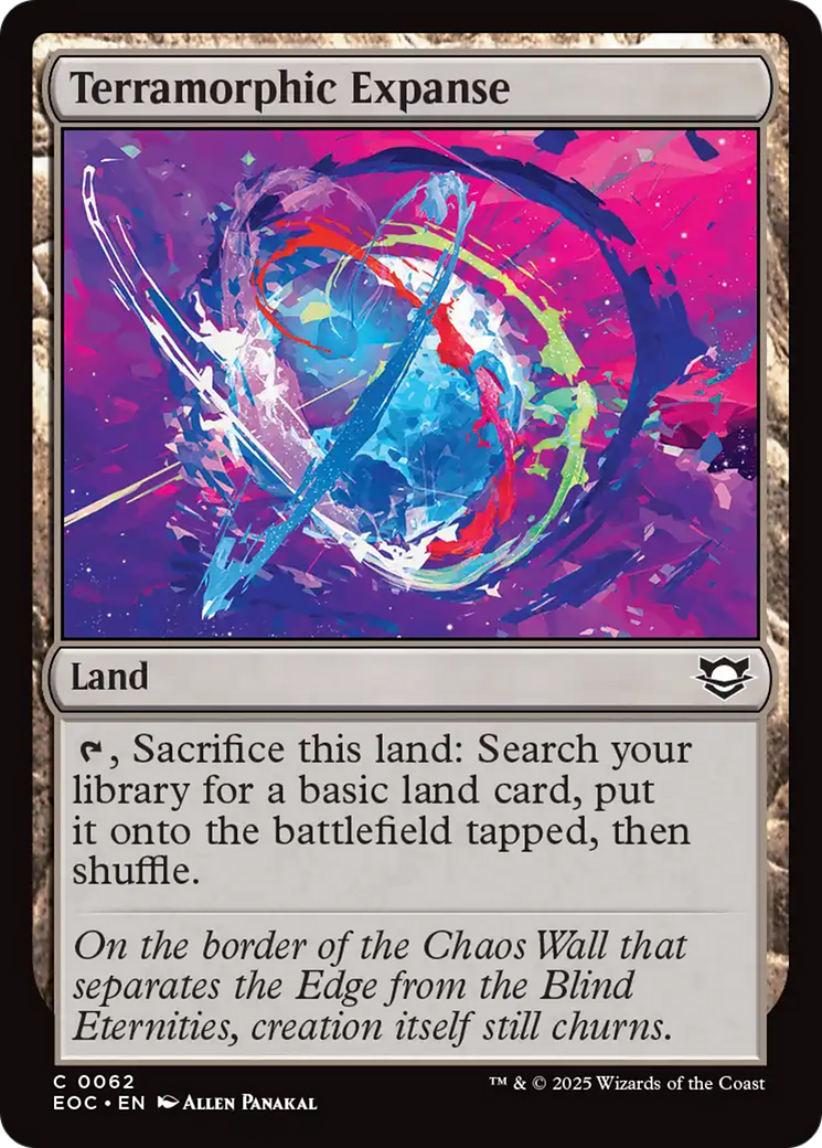 Terramorphic Expanse - Common Land card from Edge of Eternities Commander