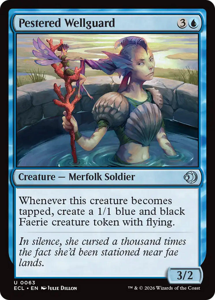 Pestered Wellguard - Uncommon Creature — Merfolk Soldier card from Lorwyn Eclipsed