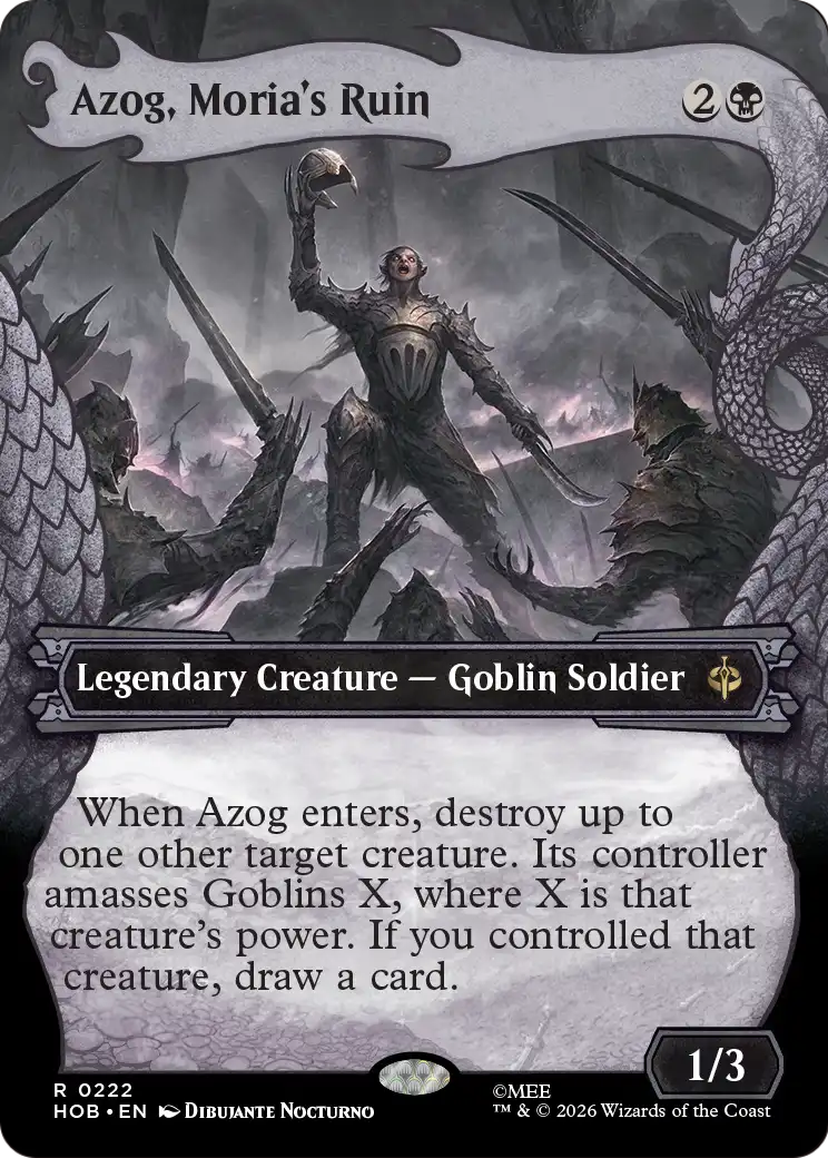 Azog, Moria's Ruin - Rare Legendary Creature — Goblin Soldier card from The Hobbit
