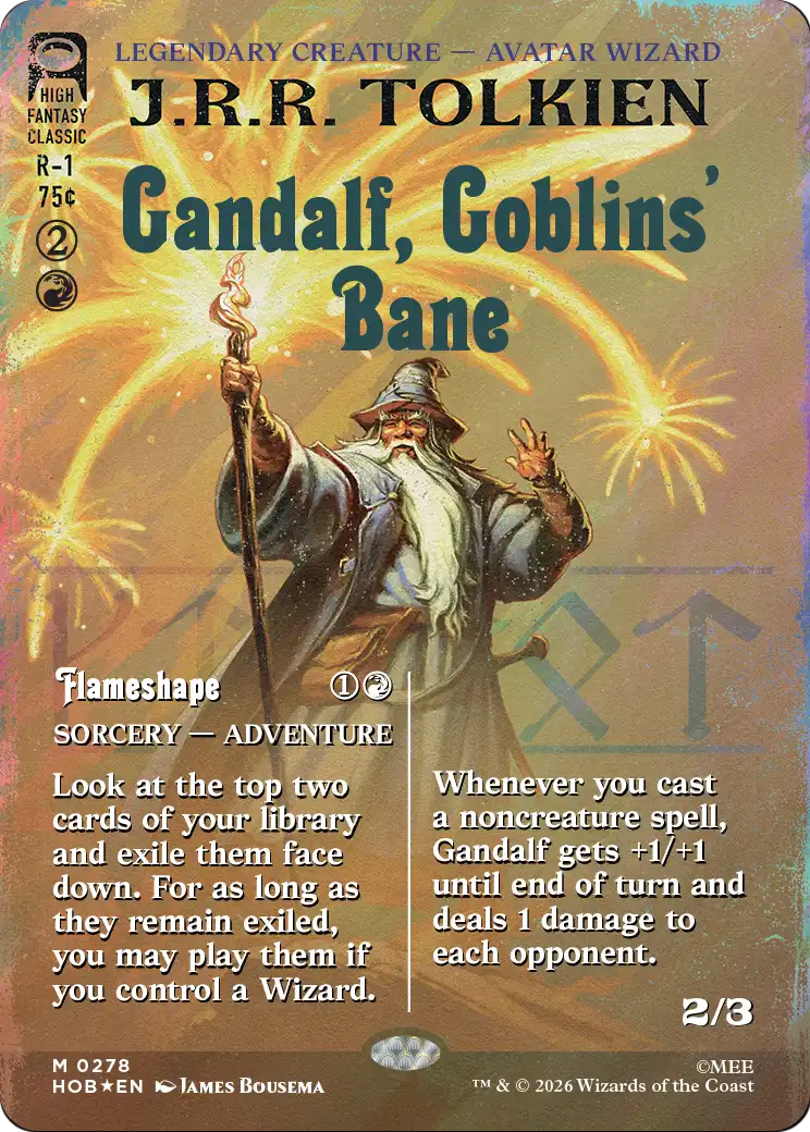 Gandalf, Goblins' Bane // Flameshape - Mythic Sorcery — Adventure card from The Hobbit