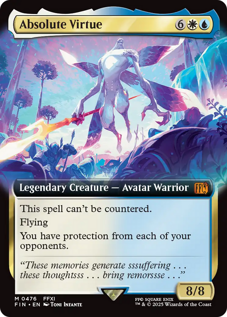 Absolute Virtue - Mythic Legendary Creature — Avatar Warrior card from Final Fantasy