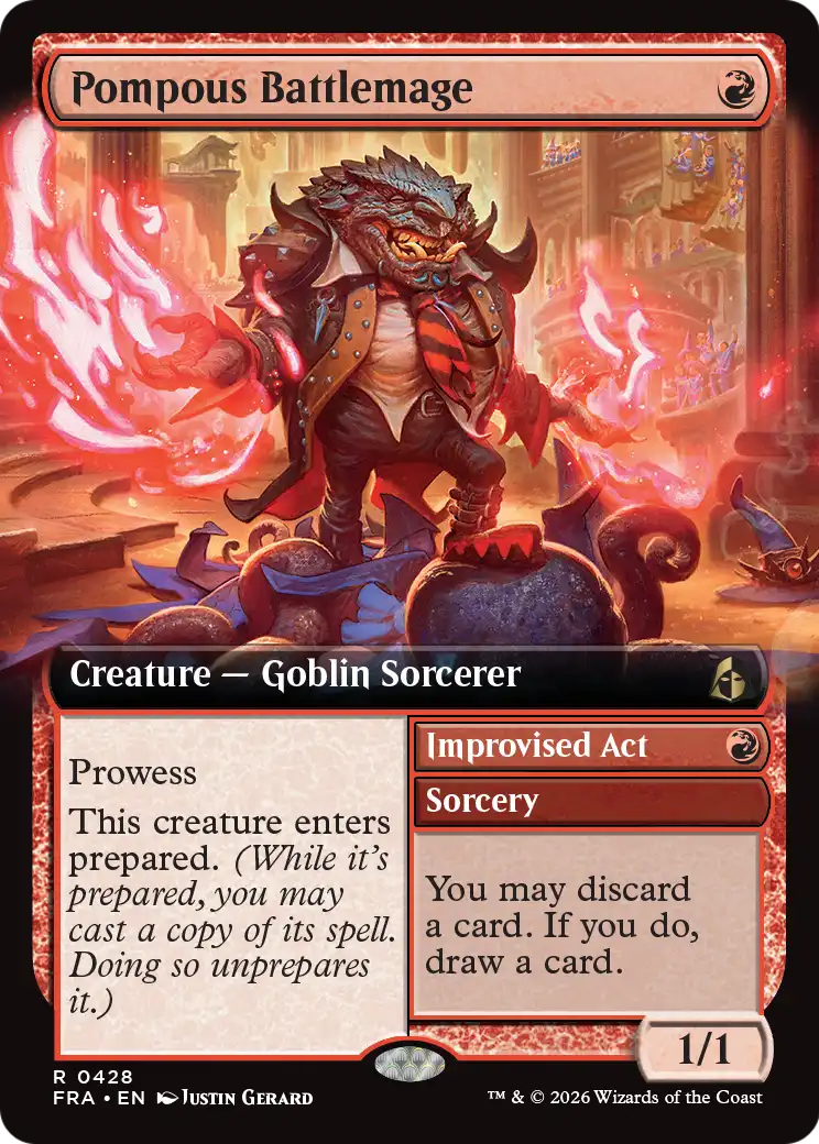 Pompous Battlemage // Improvised Act - Rare Sorcery card from Reality Fracture