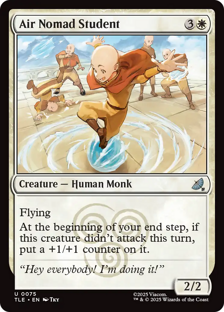Air Nomad Student - Uncommon Creature — Human Monk card from Avatar: The Last Airbender Eternal