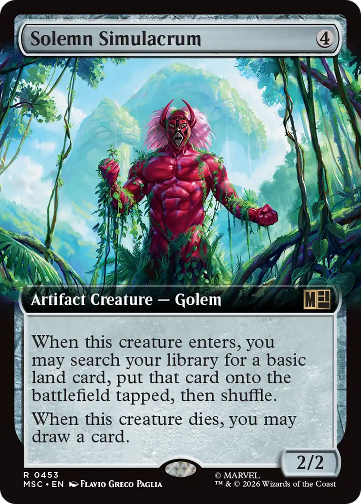 Solemn Simulacrum - Rare Artifact Creature — Golem card from Marvel Super Heroes Commander