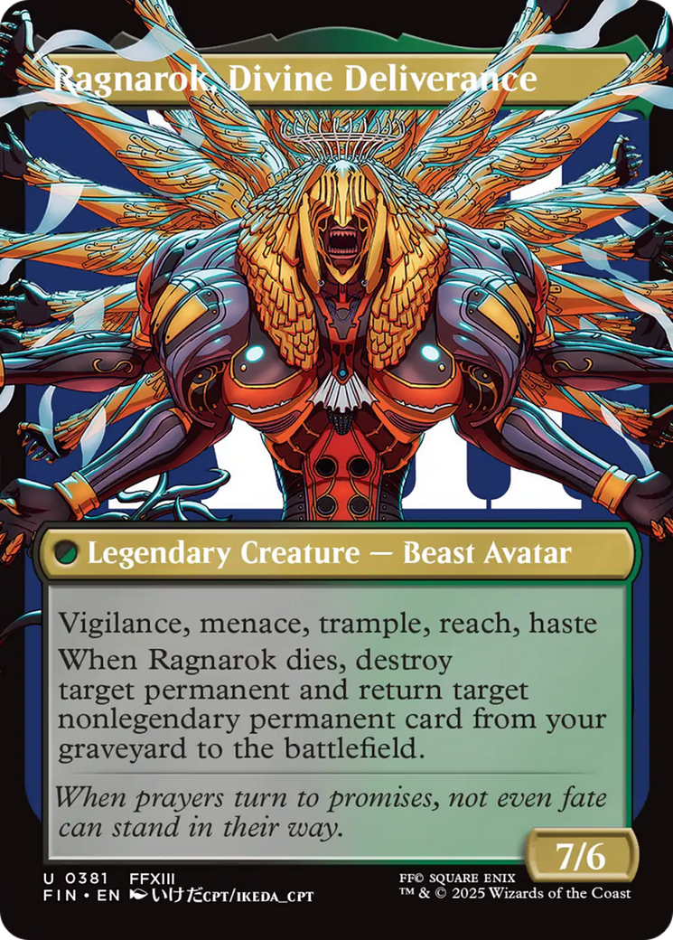 Ragnarok, Divine Deliverance - Uncommon Legendary Creature — Beast Avatar card from Final Fantasy