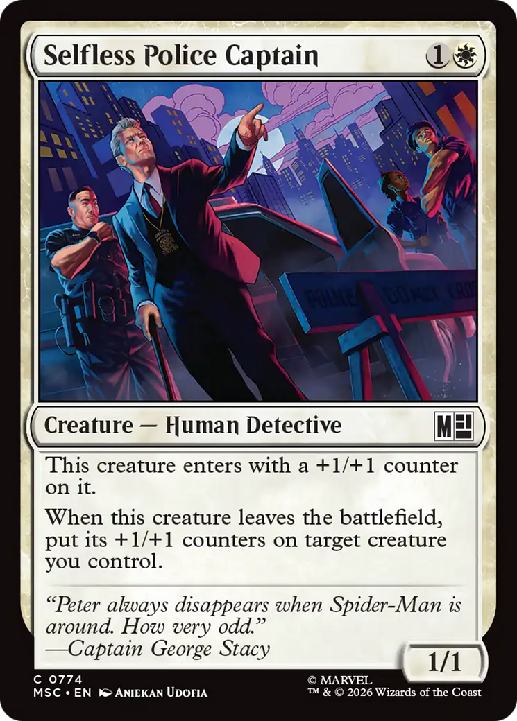 Selfless Police Captain - Common Creature — Human Detective card from Marvel Super Heroes Commander
