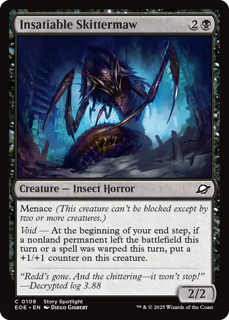 Insatiable Skittermaw - Common Creature — Insect Horror card from Edge of Eternities