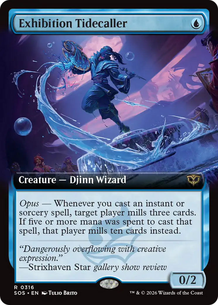 Exhibition Tidecaller - Rare Creature — Djinn Wizard card from Secrets of Strixhaven