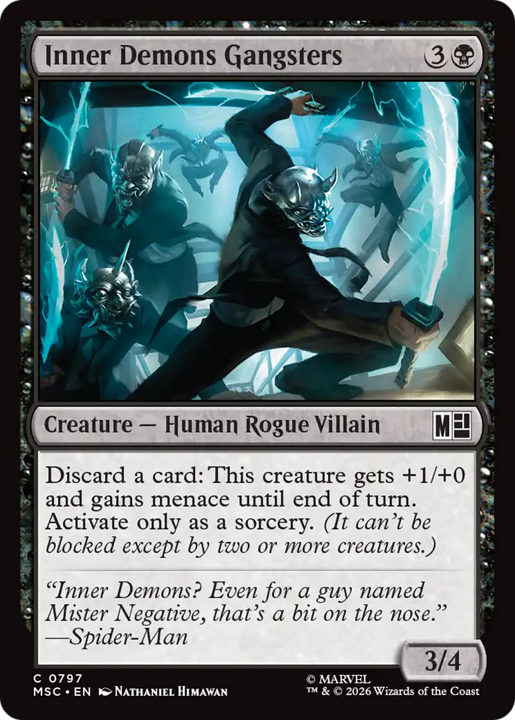 Inner Demons Gangsters - Common Creature — Human Rogue Villain card from Marvel Super Heroes Commander